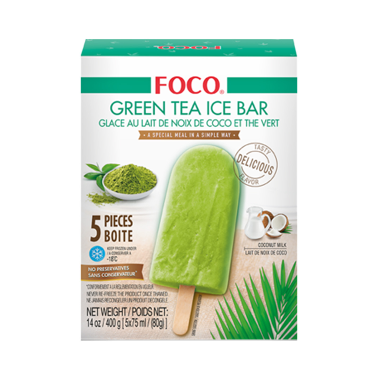 Green Tea Ice Cream Bar 400gr