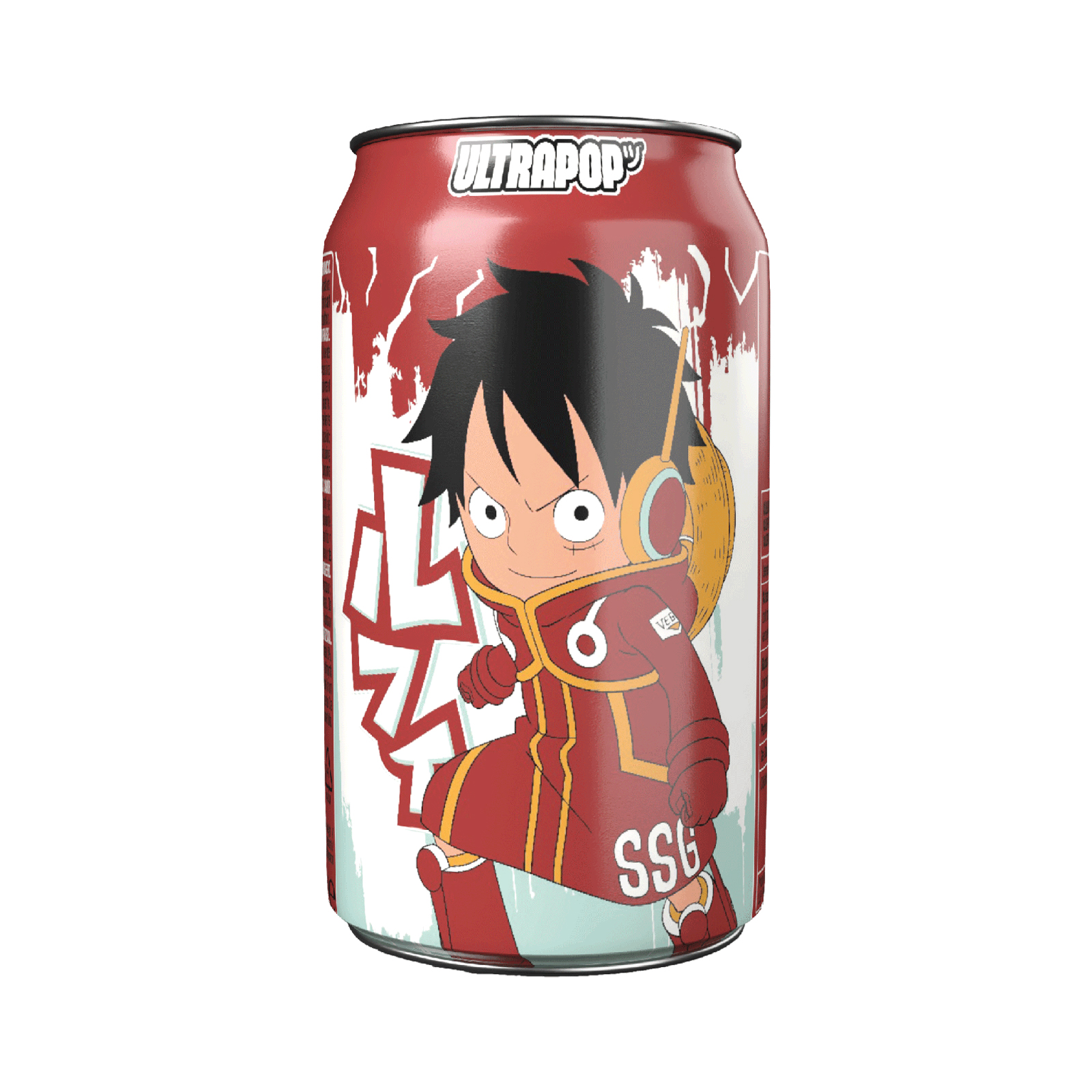Carbonated Drink Lemon & Strawberry Flavour One Piece Luffy (Can)  330gr/330ml