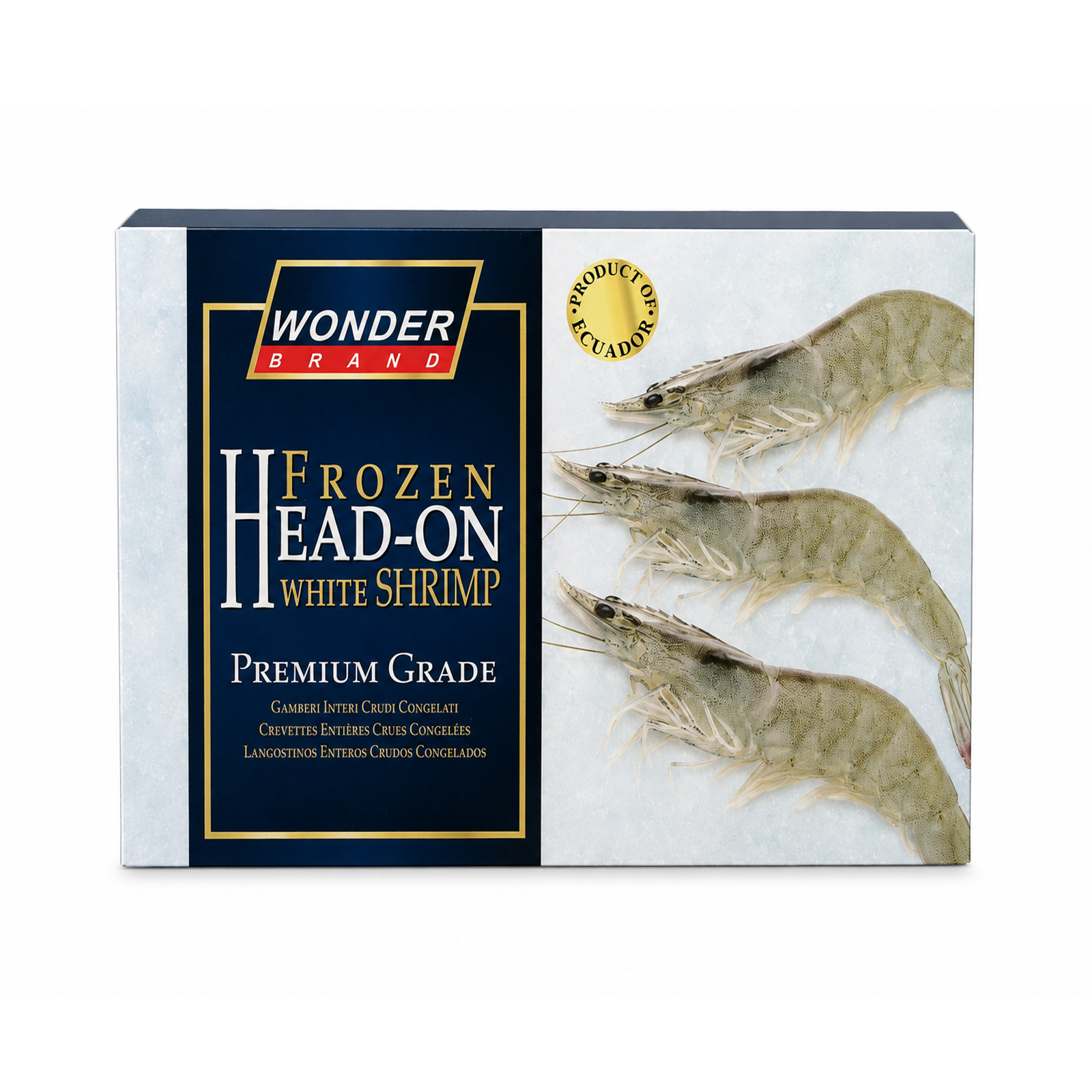 Shrimp Whiteleg 31/40 Raw Head On Shell On Added Water Iqf  750gr