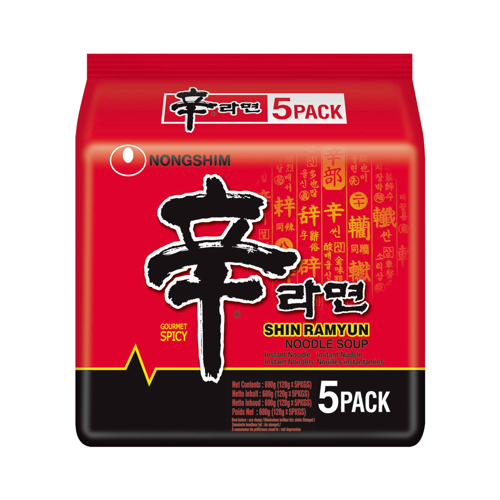 Shin Ramyun Instant Noodle  5x120gr 600gr
