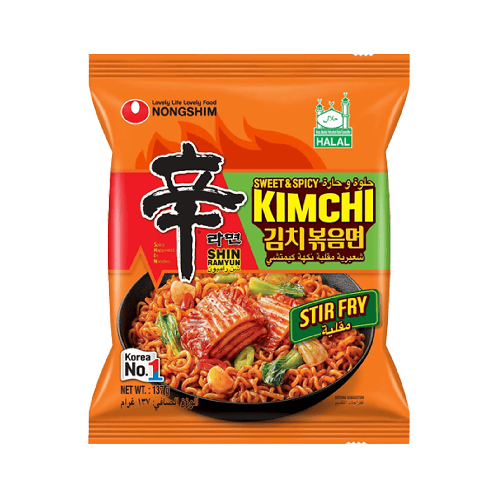 Kimchi Instant Noodle Sweet & Spicy Stir Fry Shin Ramyun  137gr
