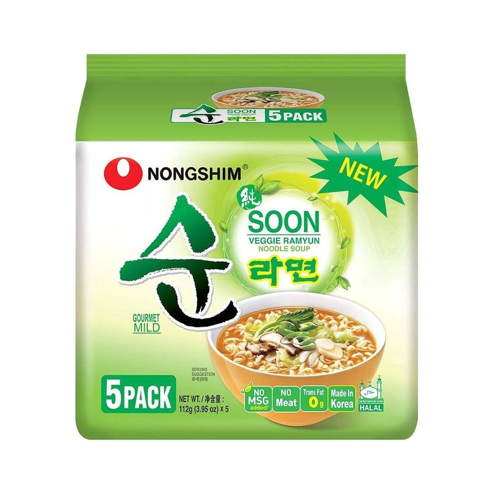 Soon Veegie Ramyun Instant Noodle  5x112gr 560gr