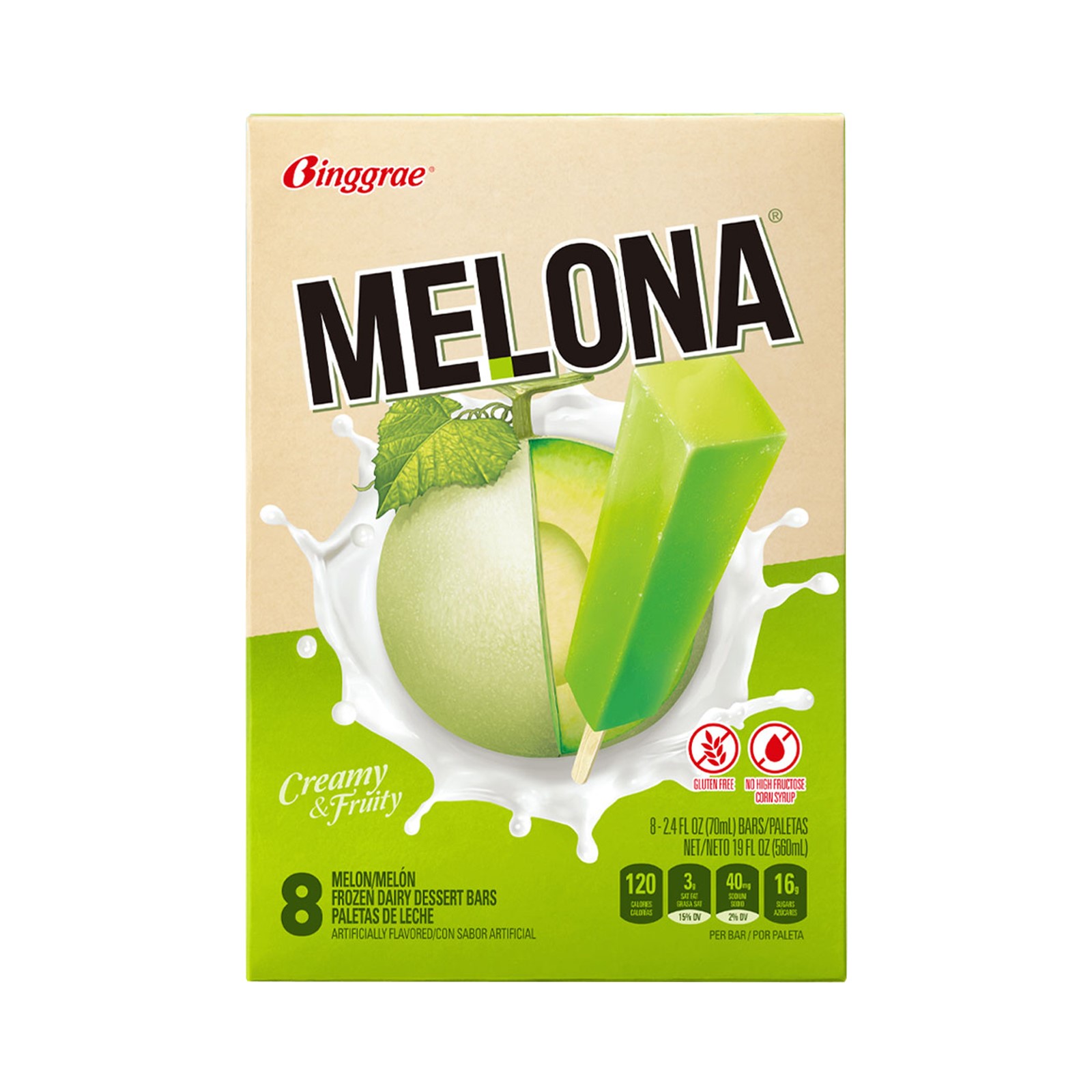 Melon Ice Bar Melona 8 Pcs 560gr/560ml