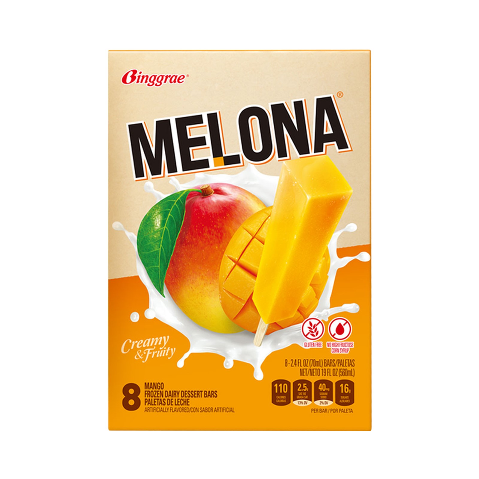 Mango Ice Bar Melona 8 Pcs 560gr/560ml