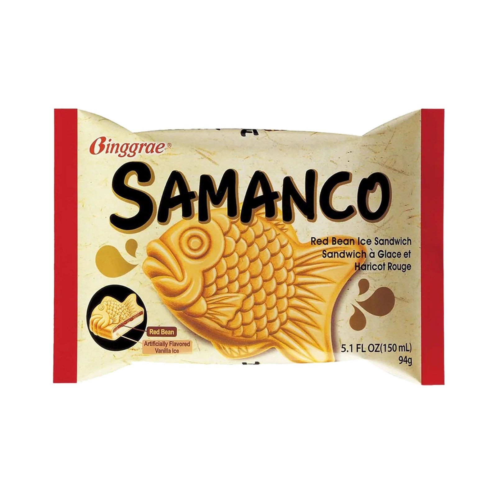 Red Bean Frozen Dessert Sandwich Samanco  600gr/600ml