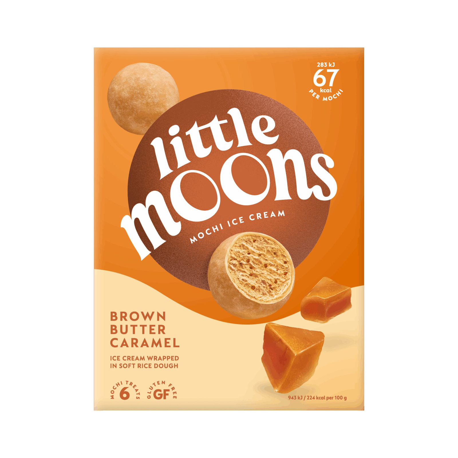 Brown Butter Caramel Ice Cream Mochi, Retail Pack 6pcs 180gr