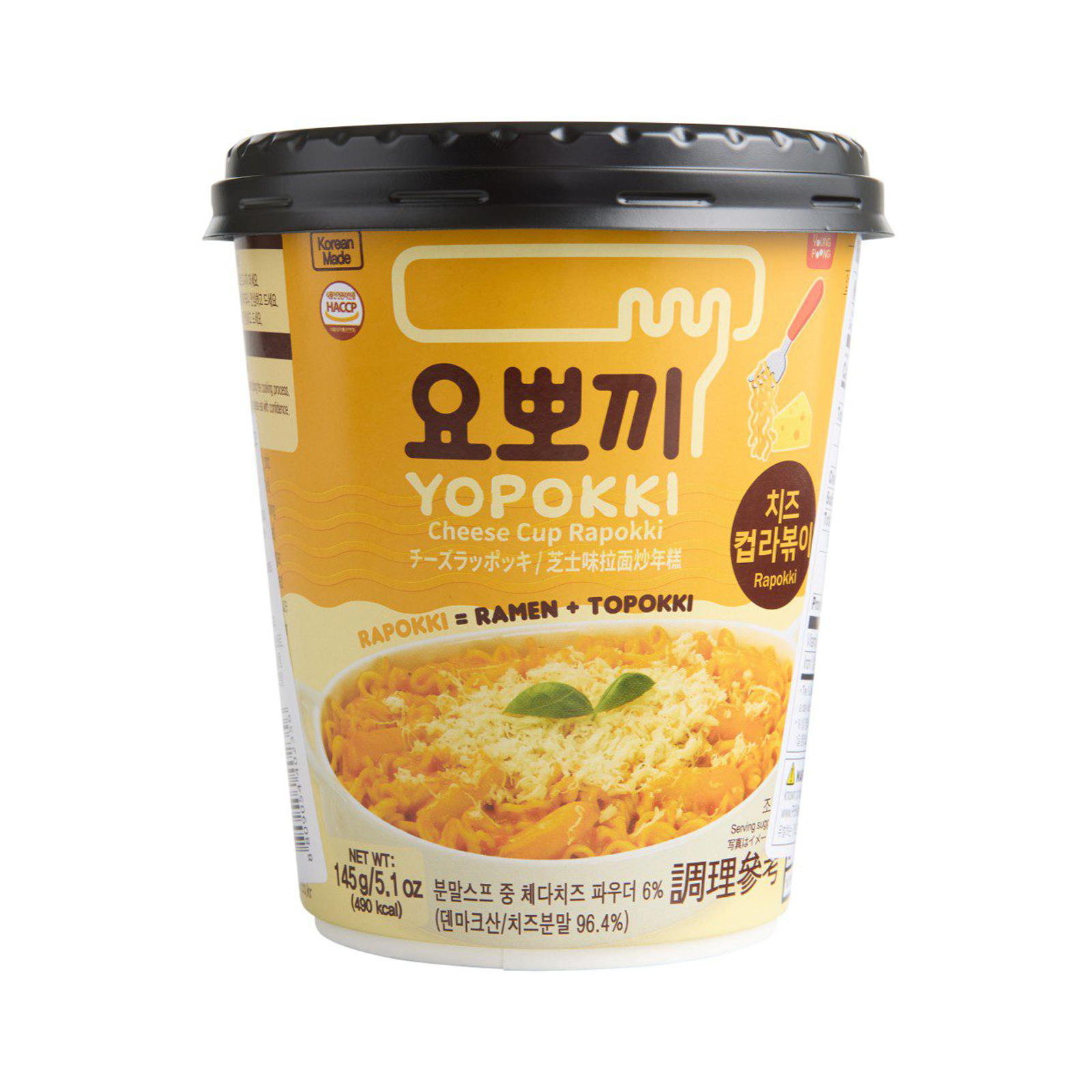Rice Cake & Ramen Rapokki Cup Instant Noodle Cheese Flavor  145gr