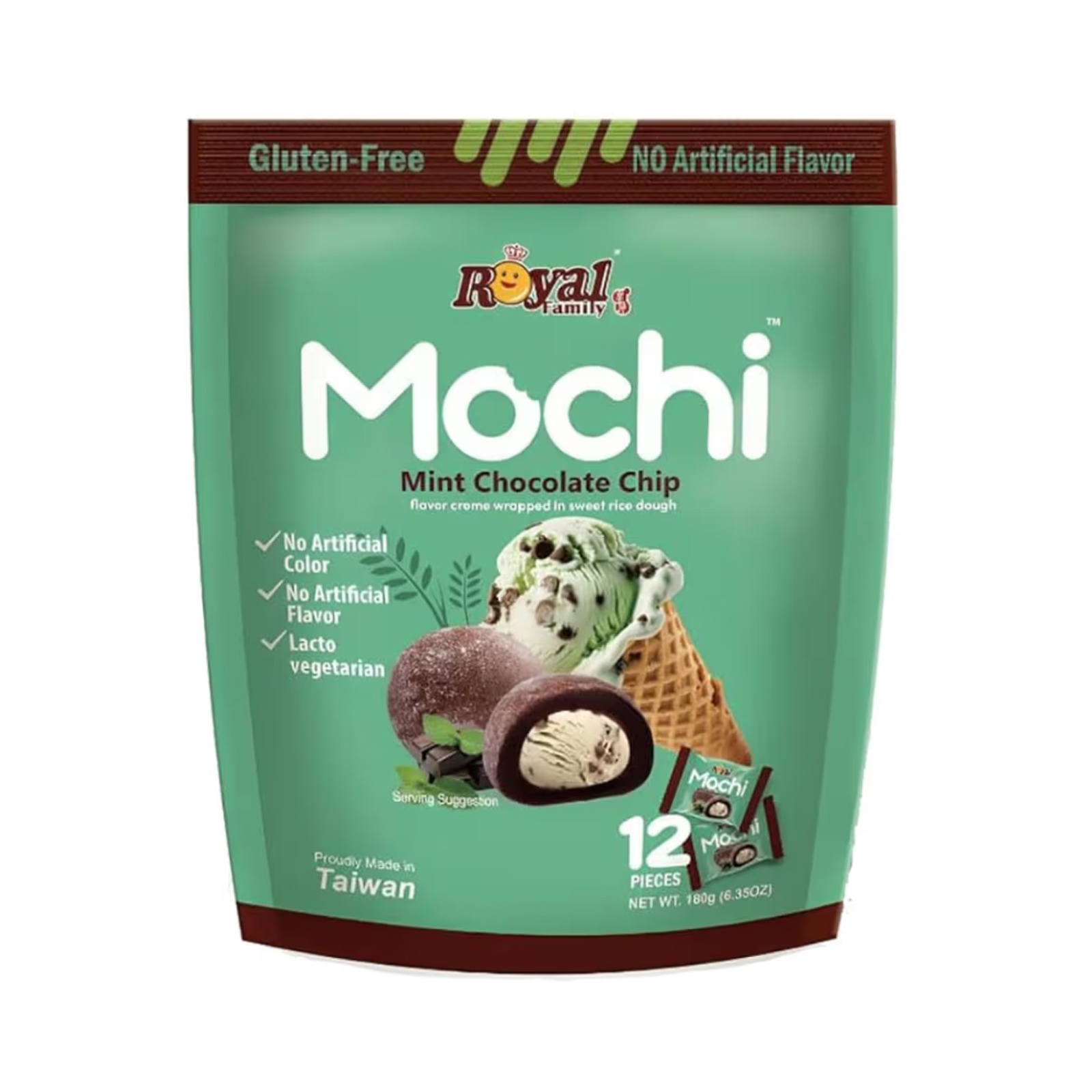 Mint Chocolate Mochi  12 Pcs 180gr