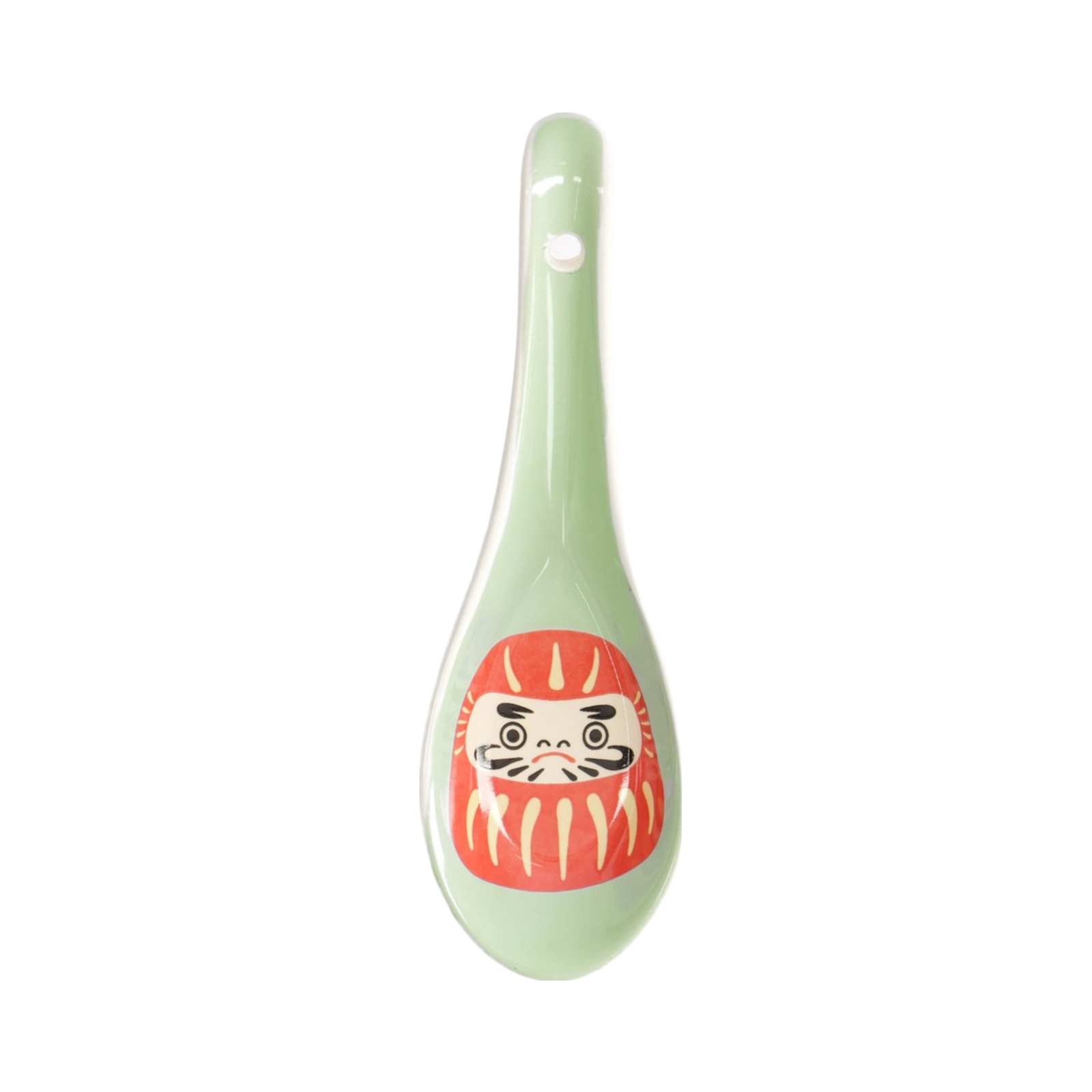 Spoon Kawaii Japan Daruma Green 13.8x4.8cm 1pc